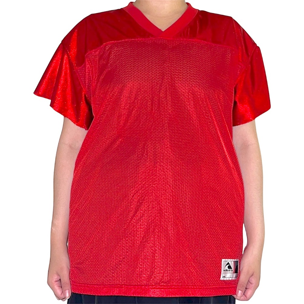 Red Augusta Sportswear football jersey.